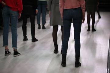 Fototapeta premium people walking on the street