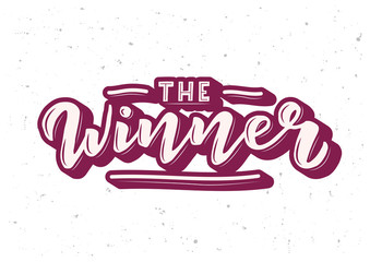The winner hand drawn lettering phrase