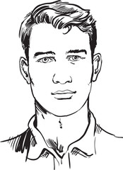 face of a young man