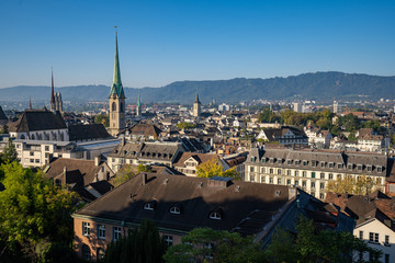 Blick auf Zürich von der Polyterasse