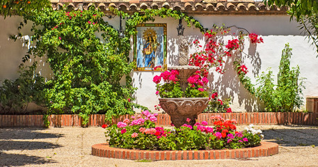 Nice patio with flowers in Cordoba, Spain