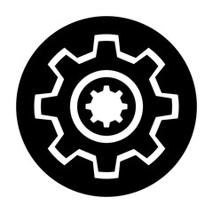 Repair services logo. Gear, icon. Black. Vector illustration.