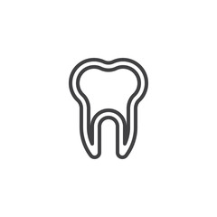 Enamel tooth line icon. linear style sign for mobile concept and web design. Healthy human tooth outline vector icon. Dentistry, stomatology and dental care symbol, logo illustration. Pixel perfect 