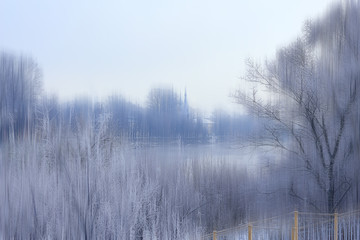abstract forest blurred winter vertical lines / winter forest background, abstract landscape