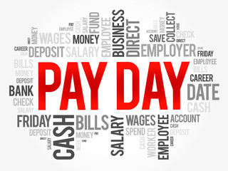 Pay Day word cloud collage, business concept background