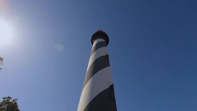 Panning up to the top of the Saint Augustine Lighthouse