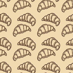 croissant seamless pattern