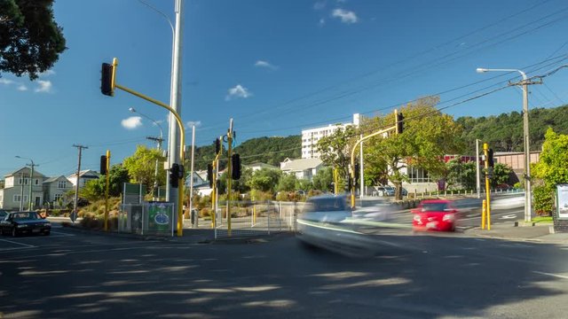 A timelapse of traffic around the basin reserve in Wellington NZ