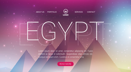 Flat vector banner with landscape. Background illustration