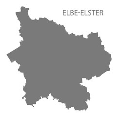 Fototapeta premium Elbe-Elster grey county map of Brandenburg Germany