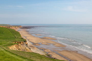 Looking down at Compton Bay on the Isle of Wight, from the cliffs above