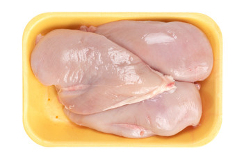 raw chicken breasts isolated on white