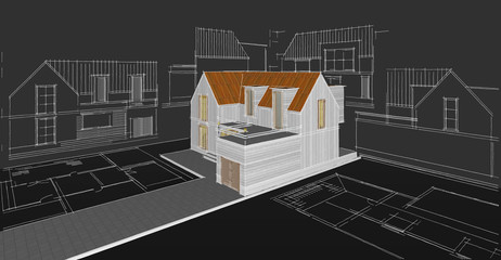 house building 3d illustration