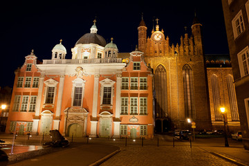 Fototapeta na wymiar Baroque Royal Chapel at Night in Poland