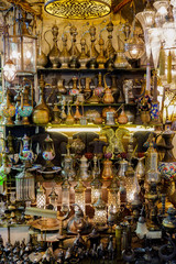 Pitcher stand in Grand bazaar Istanbul Turkey