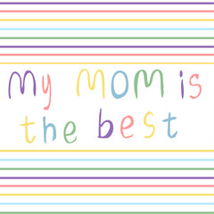 greeting card with lines for mother s day design template.