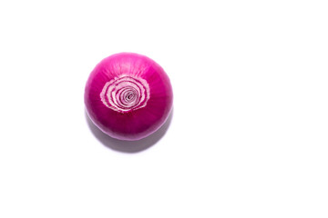 Purple onion on white background