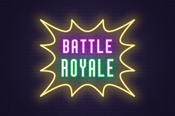 Neon composition of headline Battle Royale. Text
