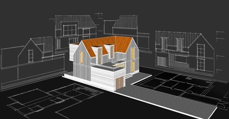 house building 3d illustration