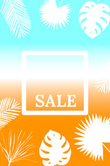 Bright flyer for your sale. Tropical summer theme.