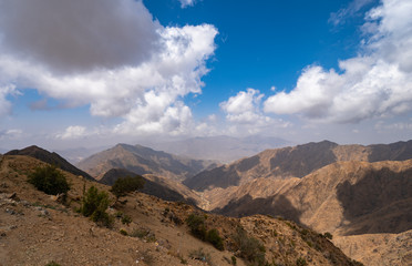 Panoramic views of the Al Souda Mountains, west Saudi Arabia