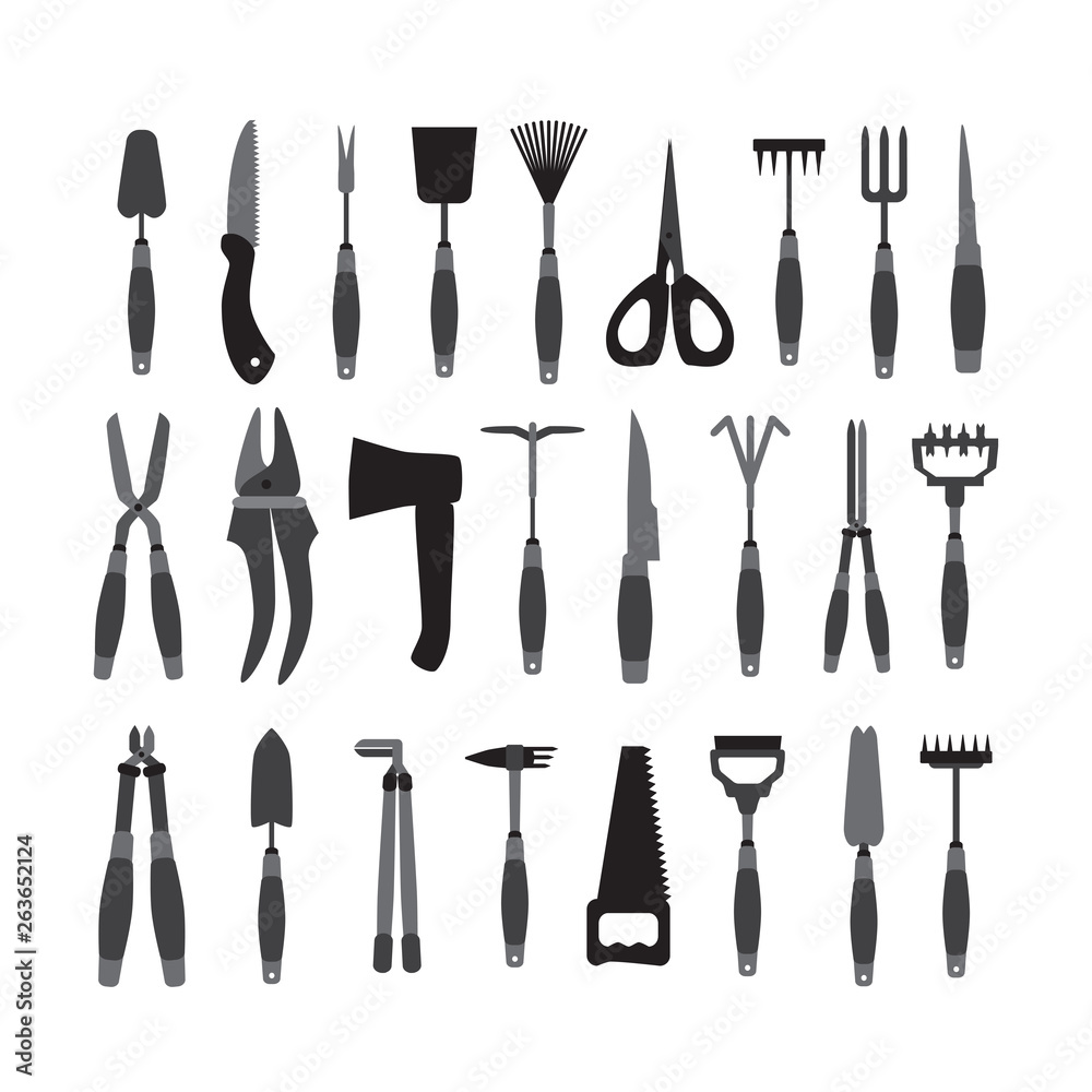 Poster Set of garden tools