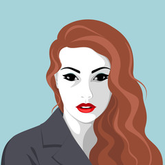 Serious woman wearing jacket