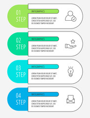 Vector infographic flat line template for four labels, diagram, graph, presentation. Business concept with 4 options. For content, flowchart, steps, parts, timeline, workflow, chart. EPS10