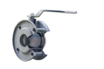 hand-operated cut-off valve  isolated on white background. Cut cut-off valve