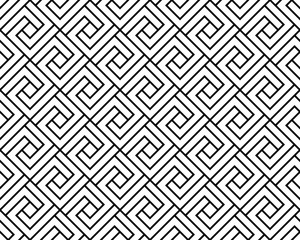 Abstract geometric pattern with stripes, lines. Seamless vector background. White and black ornament. Simple lattice graphic design