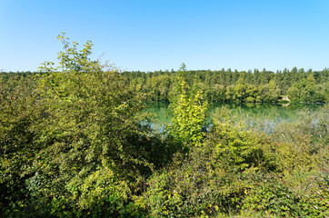 Fototapeta na wymiar Samoreau lake in the French Gâtinais regional nature park