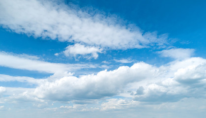 Blue sky with white clouds.