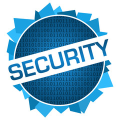 Security Blue Binary Circular Badge Style 