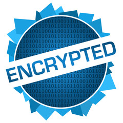 Encrypted Blue Binary Circular Badge Style 