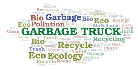 Fototapeta premium Garbage Truck word cloud.
