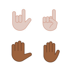 Hand gesture emojis color icons set