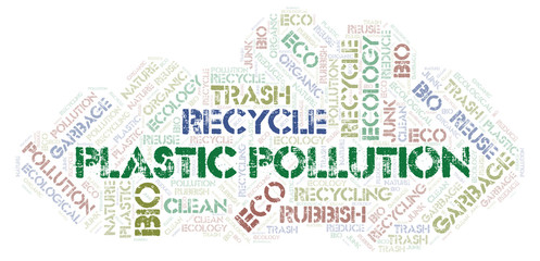 Fototapeta premium Plastic Pollution word cloud.
