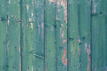 Emerald green wooden plank wall texture