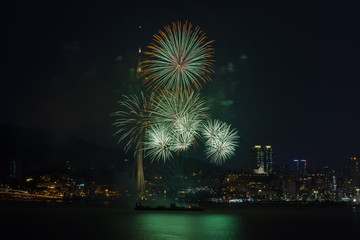 Macau, China, 25th September 2018. 29th Macao International Fireworks Display Contest, theme A Sparkling Mid-Autumn Night, Germany Team.
