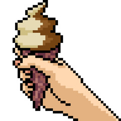 Obraz premium vector pixel art ice cream