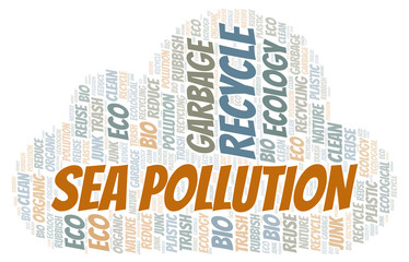 Obraz premium Sea Pollution word cloud.