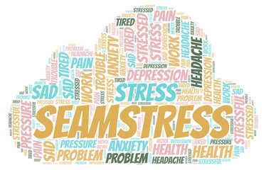 Obraz premium Seamstress word cloud.
