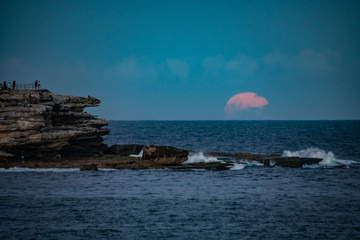 Full Moon Rising over Bondi Beach, Sydney, Australia
