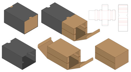 Box packaging die cut template design. 3d mock-up