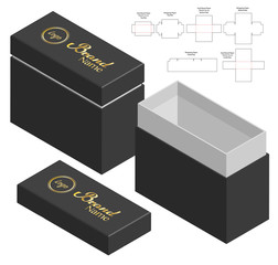 Box packaging die cut template design. 3d mock-up