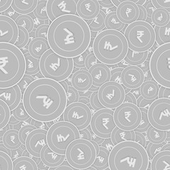 Indian rupee silver coins seamless pattern. Astoni