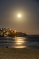 Full Moon Rising over Bondi Beach, Sydney, Australia