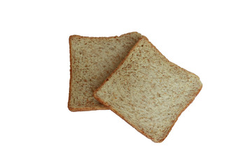 Sliced whole wheat bread on a white background - Image