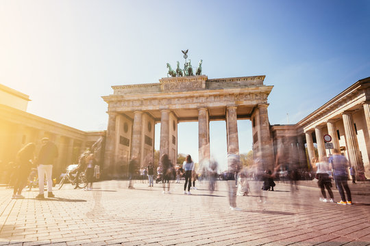 The Brandenburger Tor, Brandenburger Gate in Berlin, Germany. Tourist attraction.