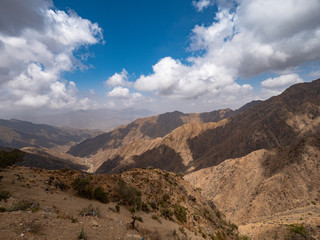 Panoramic views of the Al Souda Mountains, west Saudi Arabia